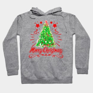 Christmas Tree Merry Christmas Red Hoodie